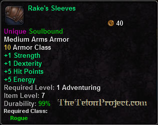 In-game tooltip for Rake's Sleeves