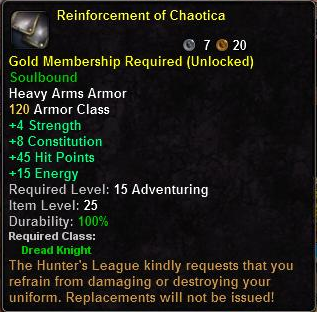 In-game tooltip for Reinforcement of Chaotica