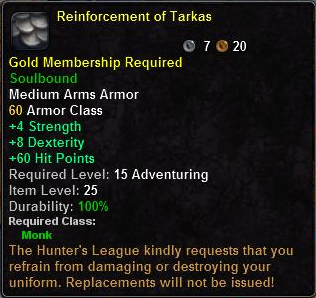 In-game tooltip for Reinforcement of Tarkas
