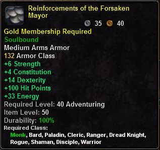 In-game tooltip for Reinforcements of the Forsaken Mayor