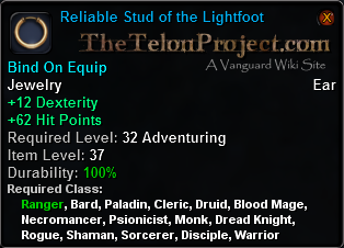 In-game tooltip for Reliable Stud of the Lightfoot