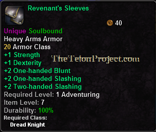 In-game tooltip for Revenant's Sleeves