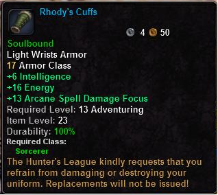 In-game tooltip for Rhody's Cuffs