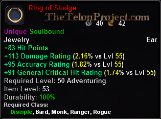 In-game tooltip for Ring of Sludge