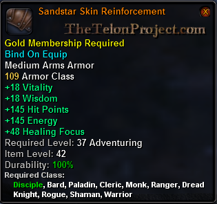 In-game tooltip for Sandstar Skin Reinforcement