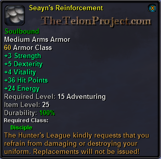 In-game tooltip for Seayn's Reinforcement