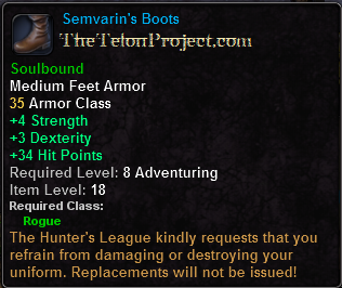 In-game tooltip for Semvarin's Boots