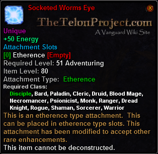 In-game tooltip for Socketed Worms Eye