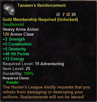In-game tooltip for Tanwen's Reinforcement