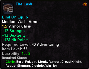 In-game tooltip for The Lash