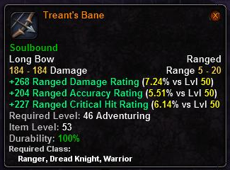 In-game tooltip for Treant's Bane
