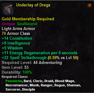In-game tooltip for Underlay of Dregs
