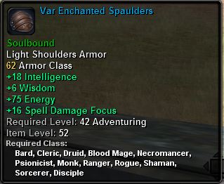 In-game tooltip for Var Enchanted Spaulders