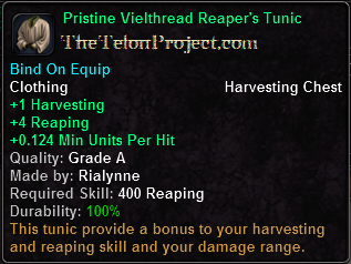 In-game tooltip for Pristine Vielthread Reaper's Tunic