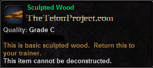 In-game tooltip for Sculpted Wood