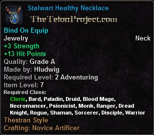 In-game tooltip for Stalwart Healthy Necklace