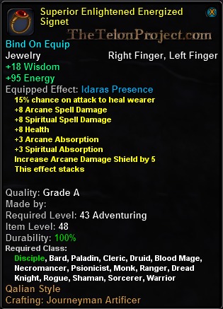 In-game tooltip for Superior Enlightened Energized Signet
