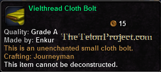 In-game tooltip for Vielthread Cloth Bolt