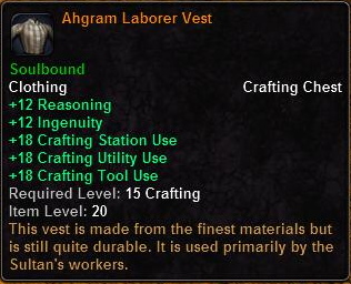 In-game tooltip for Ahgram Laborers Vest