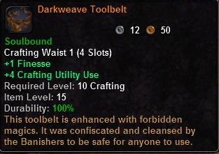 In-game tooltip for Darkweave Toolbelt