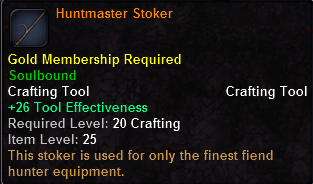 In-game tooltip for Huntmaster Stoker