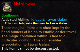 In-game tooltip for Idol of Kojan
