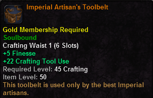 In-game tooltip for Imperial Artisan's Toolbelt