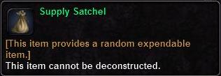 In-game tooltip for Supply Satchel