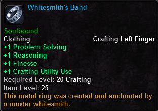 In-game tooltip for Whitesmith's Band