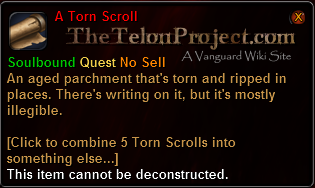 In-game tooltip for A Torn Scroll