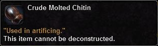 In-game tooltip for Crude Molted Chitin