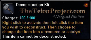 In-game tooltip for Deconstruction Kit