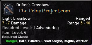 In-game tooltip for Drifter's Crossbow