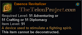 In-game tooltip for Essence Revitalizer