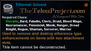 In-game tooltip for Ethereal Solvent
