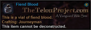 In-game tooltip for Fiend Blood