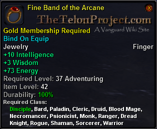 In-game tooltip for Fine Band of the Arcane