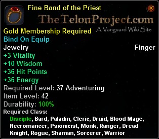 In-game tooltip for Fine Band of the Priest