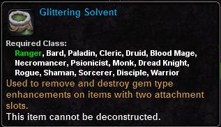 In-game tooltip for Glittering Solvent