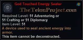 In-game tooltip for God Touched Eenrgy Sealer