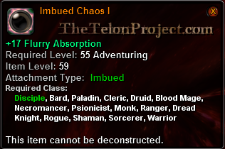 In-game tooltip for Imbued Chaos I
