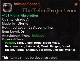 In-game tooltip for Imbued Chaos II