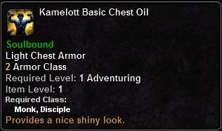 In-game tooltip for Kamelott Basic Chest Oil