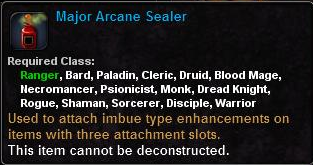 In-game tooltip for Major Arcane Sealer