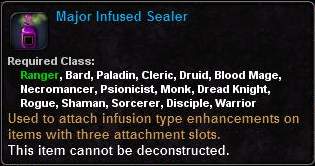 In-game tooltip for Major Infused Sealer