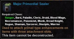 In-game tooltip for Major Primordial Sealer