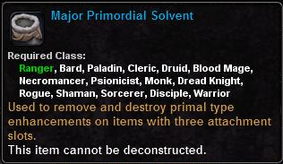 In-game tooltip for Major Primordial Solvent