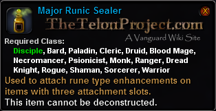 In-game tooltip for Major Runic Sealer