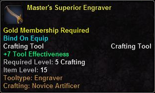 In-game tooltip for Master's Superior Engraver