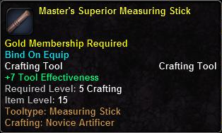 In-game tooltip for Master's Superior Measuring Stick